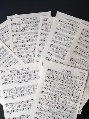 Sheet Music Pages LOT For Crafting 50 Sheets From Old Hymnal 8 X 5 1/2 • $4.99