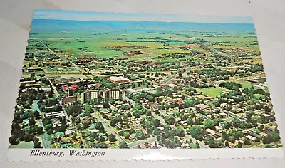 Aerial View Ellensburg Washington Central Washington University 1970's Postcard • $5