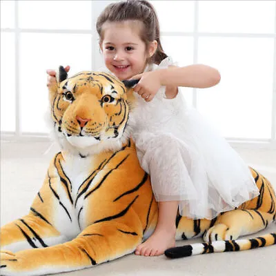 Large Big Tiger Plush Animal Realistic  Bengal Soft Stuffed Toy Pillow 60cm  • $29.88