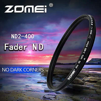 49/52/55/58/62/67/72/77/82mm Slim ND2-400 Filter  Fader Variable ND For Camera • $19.79