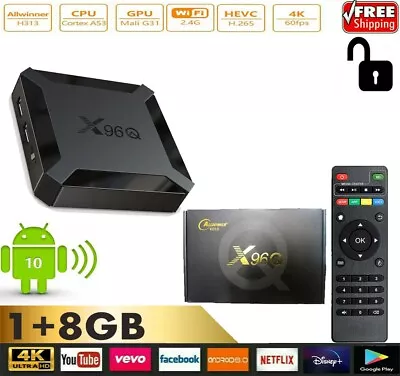 X96Q Android 10 TV Box Quad Core HD 4K Media Stream Player Mini PC 2.4G WiFi 1+8 • $19.99
