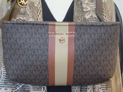 Michael Kors L-XL Belt Bag Signature Logo Tan Brown Leather ~NEW~ • $24.99