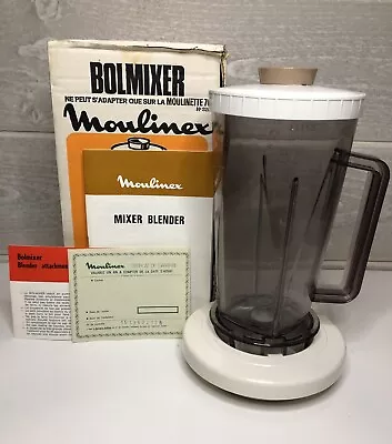 MOULINEX Machine Blender Jar And Lid Attachment #328 W/ Box Manuals • $29.26