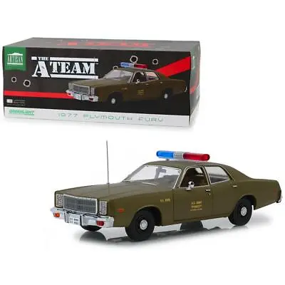 The A Team 1977 Plymouth Fury US Army 1:18 Scale Greenlight 19053 • $126.37