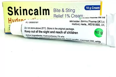 5 X Skincalm 10g Bite And Sting Relief 1% Cream - Free Fast Delivery • £10.63