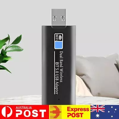 2.4/5GHz Dual Band USB WiFi Dongle Adapters Free Drive Bluetooth-Compatible5.0 • $18.79