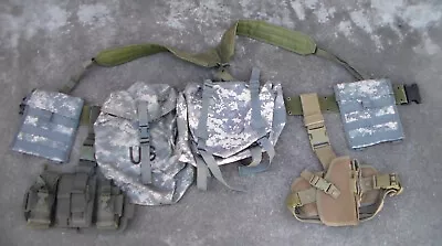 Old US Military Iraq War Era M-1967 Suspender  Butt Pack  Backpack Belt Set USED • $55