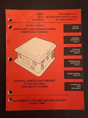 Control Remote Switchboard C-10333/TTC-39(V) 1984 US Military Handbook • $9.99