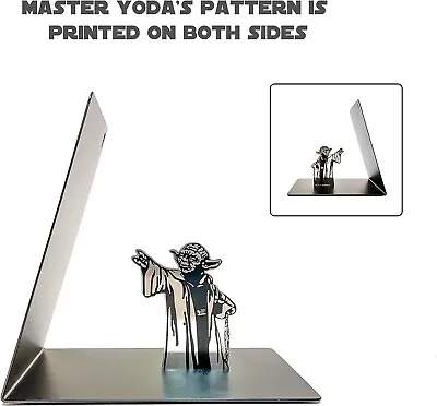 Master Yoda Force Metal Bookend Double-Sided Printing Yoda Pattern Creative Gi • $30.95
