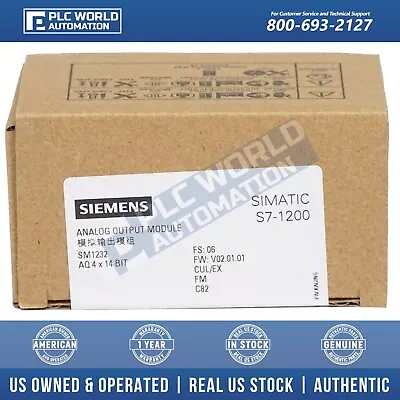 Siemens 6ES7232-4HD32-0XB0 S7-1200 SM1232 Analog Output Module New Sealed • $275