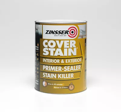 Zinsser Cover Stain Primer & Sealer 500ml Interior | Exterior Use. Oil Based • £11.98