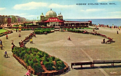 £6.95 • Buy Rhyl Clwyd Wales Postcard C1950 Kiddies Cycling Track Cafe