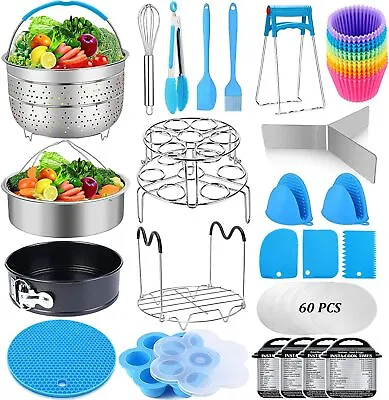 100 PCS Accessories For Instant Pot 6 Qt 8 Quart-2 Steamer Baskets Egg Rack Mold • $50.99