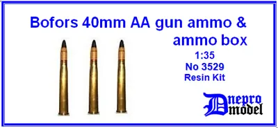 Bofors 40mm AA Gun Hungar. Ammo Ammo Box Model Scale 1/35 Dnepro Model 3529 • $28.99