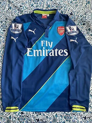 Men's Puma Mesut Ozil Arsenal FC 2014/15 L/S Third Jersey Size Medium • $110