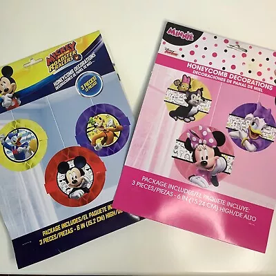 Mickey Minnie Mouse Disney JR Honeycomb Hanging Birthday Party Decorations 2 Pk • $9.99