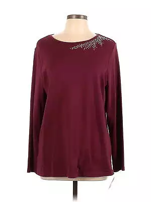 NWT Quacker Factory Women Red Long Sleeve T-Shirt L • $15.74