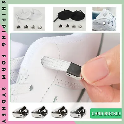 Elastic Shoe Laces No Tie Kids Adults Shoelaces No Tie Shoe Laces Black White • $3.85