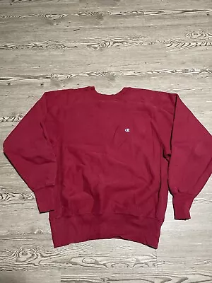 Vintage Blank Burgundy Champion Reverse Weave Size Large • $40