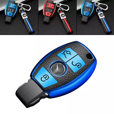 Smart Car Key Case Cover For Mercedes-Benz Fob Holder Accessories Leather • $8.59