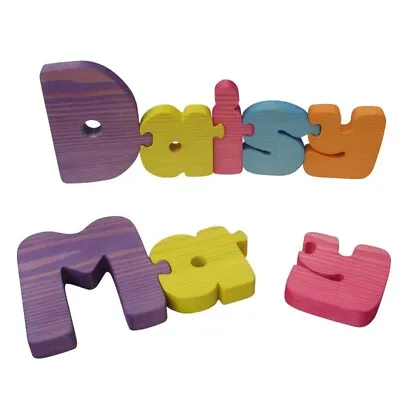 Freestanding Personalised Pastel Coloured Wooden Name Jigsaws (Girl Names) • £3