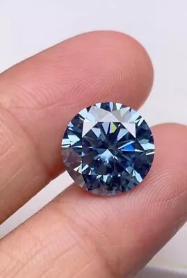 Certified 2Ct Round Cut Natural Blue Diamond Grade Color VVS1/D +1Free Gift • $34