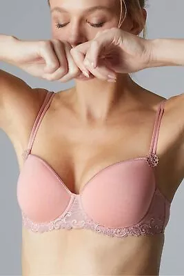 Simone Perele 268171 Women's Peach Pink Moulded Padded Bra Size 34F • $68