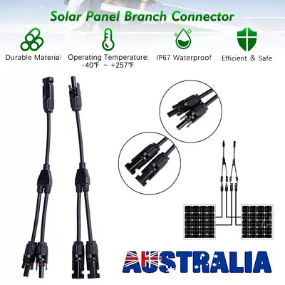 1/2/4/5 Pair 2 To 1 Solar  Y Branch Connectors Male & Female For Solar Panels PV • $7.99