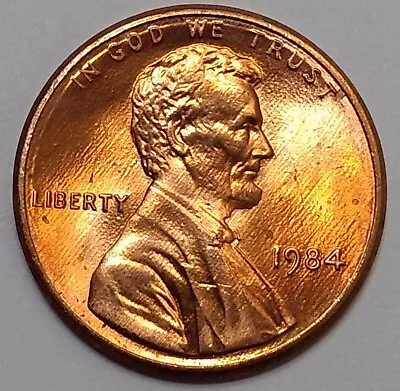 1984 Lincoln Cent Nice Mint State ~ RB ~ Toned • $1.60