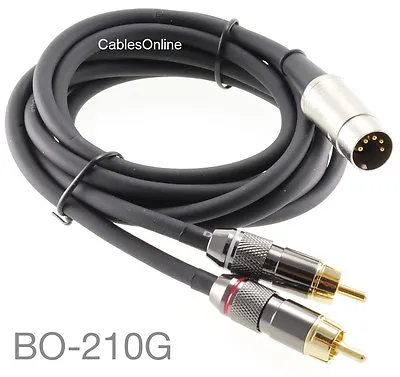 10ft 5-Pin DIN To 2-RCA Gold-Plated Audio Cable BO-210G • $24.99