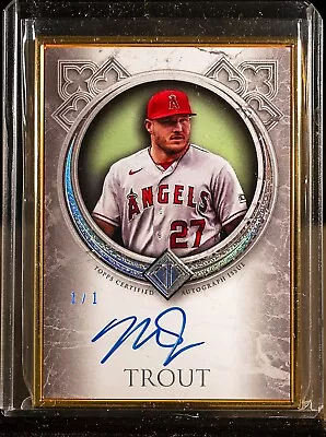 MIKE TROUT 2023 Topps Transcendent Platinum Framed On Card Auto Autograph 1/1 • $332