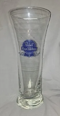 Vintage Clear Pabst Blue Ribbon Flare Beer Glass Blue Lettering Tall Pilsner 7  • $21.24