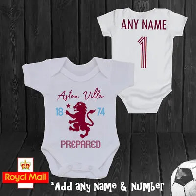 £9.99 • Buy Personalised Villa Bodysuit Football Fan Gift Present Newborn