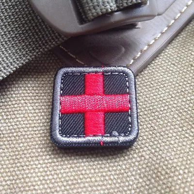 Medic Cross Square Emt Ems Airsoft Tactical Medical 3d Black Patch • $7.99