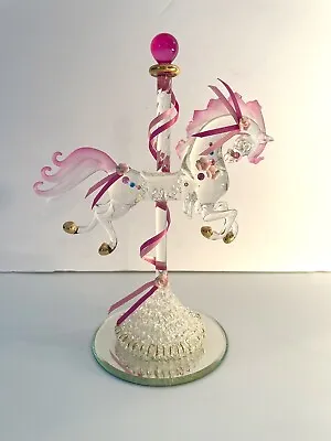 Vintage Glass Baron Glass Carousel Horse Figurine • $31.49