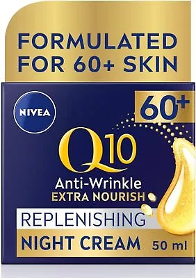 NIVEA Q10 Power 60 + Skin Anti-Wrinkle + Replenishing  Night Face Cream • £8.99