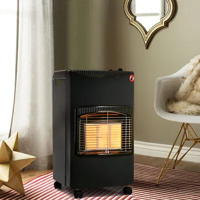 Portable Moving Gas Fire Heater  InfraredCabinet Butane Calor Warmer With Hose • £79.95