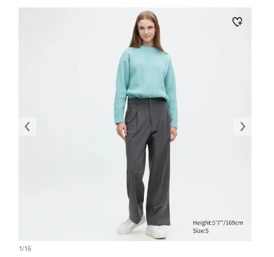 $30 • Buy Uniqlo Pleated Wide Pants Grey Size L