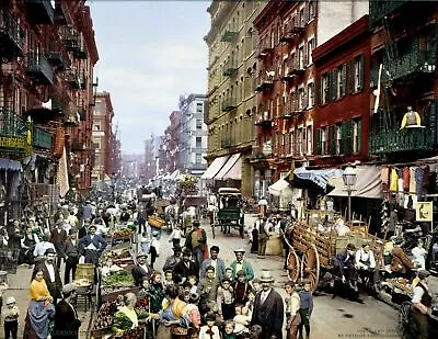 1900 Mulberry St New York City NYC USA Vintage Old Picture Photo Print 13x19 • $18