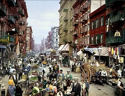 1900 Mulberry St New York City NYC USA Vintage Old Picture Photo Print 4x6 • $8.50