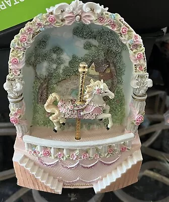 My Beautiful Garden (carlton Cards) Horse Carousel ~ Music Box • $18