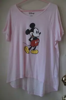 Ladies Disney Mickey Mouse Pink High-low Hem T-shirt ~ Size 3xl • $9.99