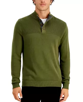 Club Room Men's Button Mock Neck Sweater Pullover S L XL XXL • $19.99