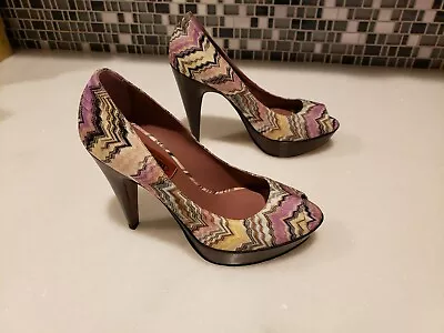 Missoni Shoes Teal / Womens Platform Peep Toes - New - 100% Authentic • $155