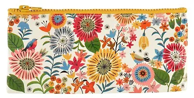 Blue Q - Flower Field Pencil Case Zip Pouch Retro Style RECYCLED MATERIAL School • £7.99