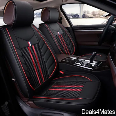 For Mini Cooper Bmw Black Fabric & Leatherette Luxury Front Car Seat Covers • £30.99