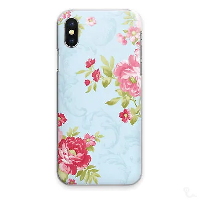 Blue Floral Print Phone Case Rose Red Hard Cover For Apple Samsung Huawei Sony • $26.33