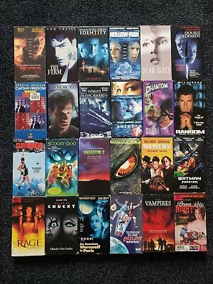 (24) Vintage Vhs Horror Thriller Mix Movie Lot Carrie Swimfan Bride Of Chucky • $39.99