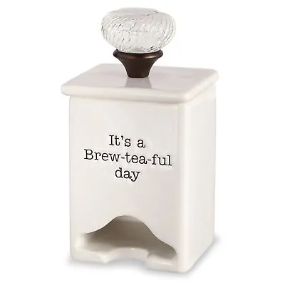 Mud Pie FBA_ Ceramic Tea Bag Caddy White • $28.70