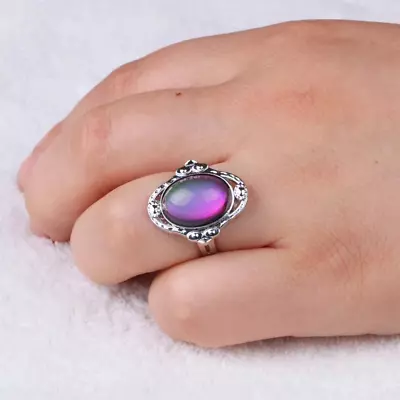 Vintage Women Mood Ring Temperature Control Multiple Color Changing Adjustable • $10.99